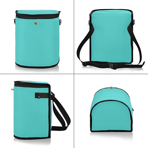 linqin Teal Car Trash Can with Lid Leak Proof Car Trash Bag Polyester Car Garbage Can, Multipurpose Trash Bin Hanging for Minivan SUV Truck