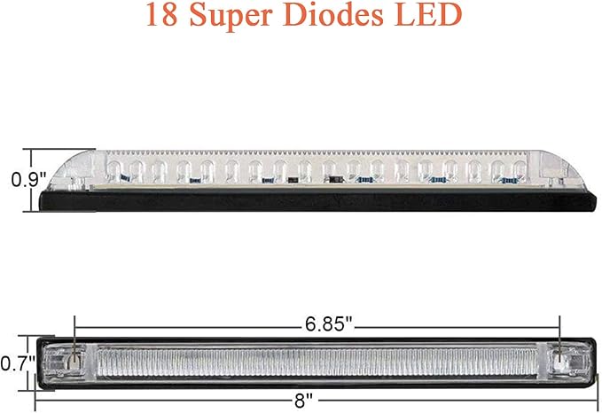 NPAUTO 4Pcs 8" White Led Utility Light Bar 18 LED Utility Strip Waterproof Boat Bow Light Marine Navigation Light 12V