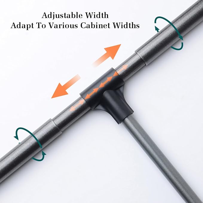 Pull Down Clothes Rail,Extendable Wardrobe Rod,Heavy Duty Hanger,Adjustable Telescopic Lift Rod,for Hanging Clothes Wardrobe,