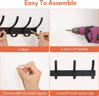 Optish Coat Rack Wall Mount, Coat Hook Wall Mount, Wall Hooks for Hanging, Hat Rack for Walls, Coats Hanger with 10 Hook, Tow