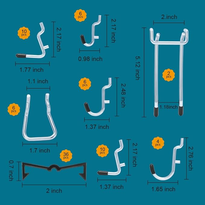 1/4 inch Extra Thick Pegboard Accessories Kit,Only Suitable for 1/4" Pegboard Board,Includes Three Baskets and Multiple Types