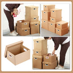 Cabilock Document File Storage Box with Lid 30l 43x31x24cm Kraft Paper Office File Organizer Portable Document Case Home and 