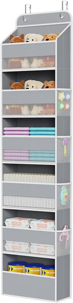 Univivi Door Hanging Organizer Nursery Closet Cabinet Baby Storage with 6 Large Compartments and 8 Side Pockets for Cosmetics