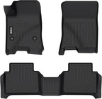 VIWIK Floor Mats for Chevy Colorado Crew Cab 2023 2024 2025/ for GMC Canyon Crew Cab, All Weather Car Mats TPE Rubber Automotive Floor Liners Front & Rear 1st and 2nd Row Black