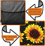 NGIL Extra Large Utility Tote Reusable Grocery Organizing Bag Oversized Collapsible for Storage, Picnic,Car, Beach (Sunflower-black)
