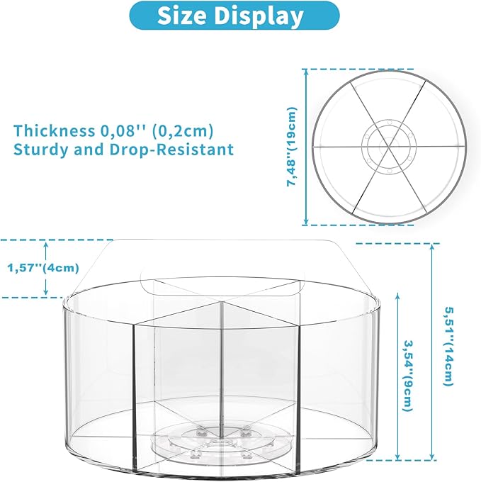 Rotating Markers Organizer for Kids, Acrylic Lazy Susan Organizers for Desks, 360 Degree Spinning Pencil Holders Pen Holders,
