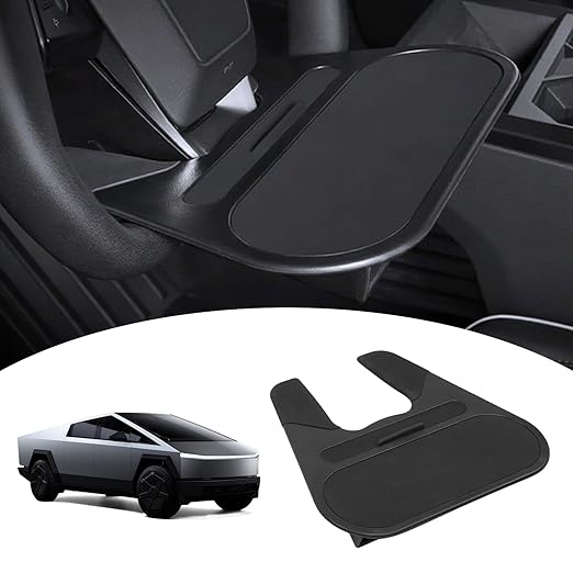 ZDHQLHJ Steering Wheel Table Tray for Tesla Cybertruck, Multifunction Lunch Desk with Phone Mount and Storage Box, Car Steering Wheel Food Tray for Laptop, Car Table for Eating Work