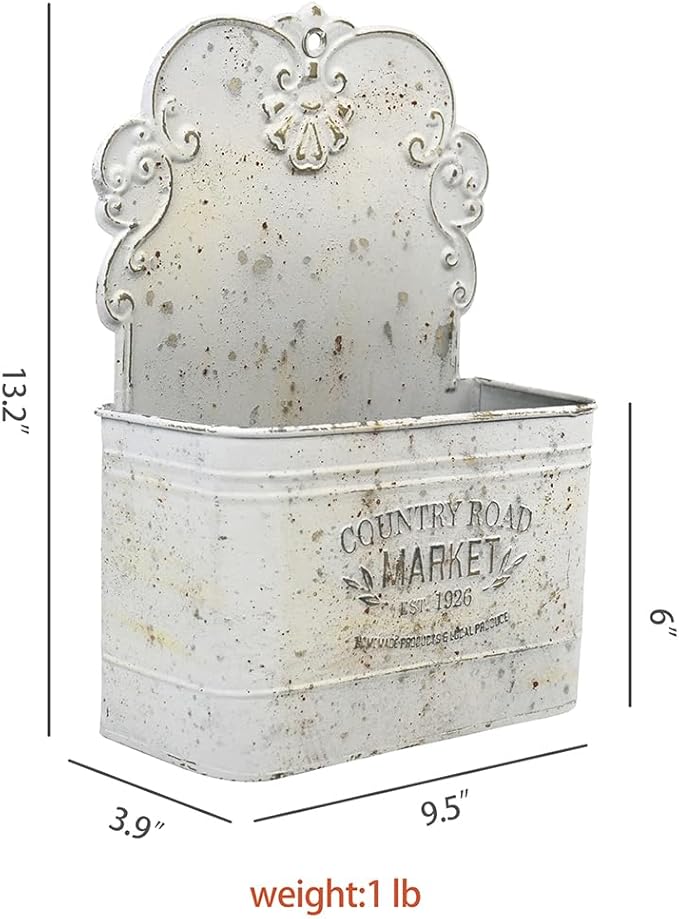 Metal Hanging Storage Baskets Wall Baskets for Mail, Files,Flowers, Books & Accessories, Wall-Mounted Organizer for Entryway,
