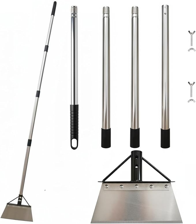 Garden Flat Shovel, 60in Heavy Duty Multi-Purpose Cleaning Shovel, Floor Scraper, Snow Shovel, for Trimming Lawn Edges, Removing ice and Snow, and Cleaning The Ground