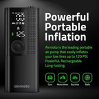 Airmoto Tire Inflator Portable Air Compressor - Air Pump For Car Tires with Digital Pressure Gauge, LED Light and Auto Shut-O