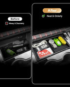 ECOZEN 2026 GMC Yukon Center Console Organizer - Double-Layer TPE For 2025-2026 Yukon/Yukon XL Console Storage Tray Compatible with 2025-2026 Yukon XL(Elevation/AT4) Accessories - Not For Denali