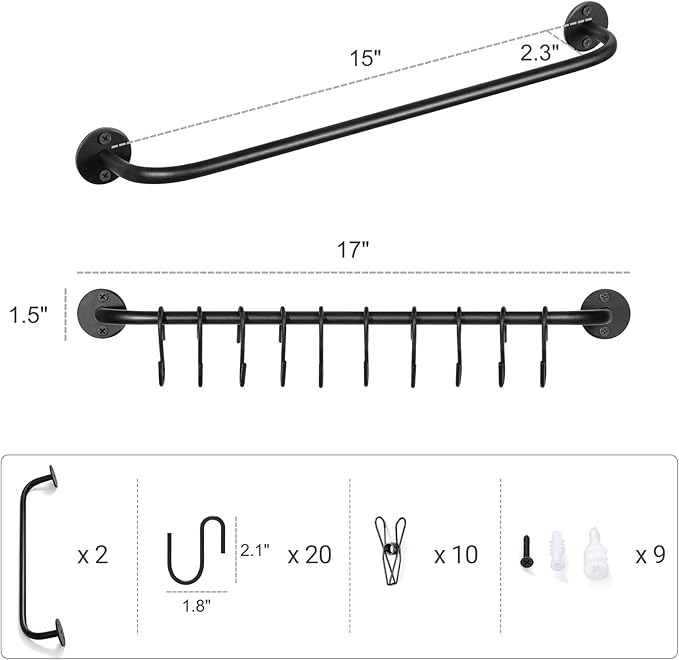 Mkono Hat Rack for Wall Baseball Cap Organizer Hanger with 20 Hooks Modern Metal Hat Holder Wall-Mounted Caps Display for Clo