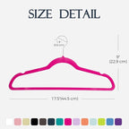 HOUSE DAY Rosy Red Velvet Hangers 60 Pack, Non Slip Clothes Felt Hanger Heavy Duty for Coat, Premium Slim Space Saving Suit H