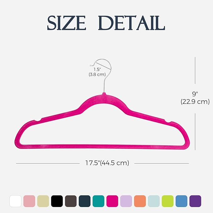 HOUSE DAY Rosy Red Velvet Hangers 60 Pack, Non Slip Clothes Felt Hanger Heavy Duty for Coat, Premium Slim Space Saving Suit H