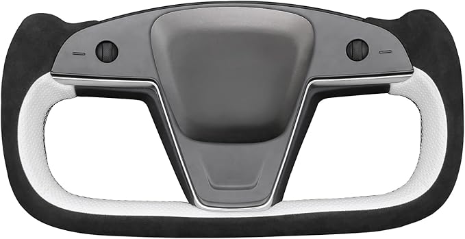 MEWANT Hand Stitched Tesla Model S Yoke Steering Wheel Cover Wrap for Tesla Model S 2021-2023 / Model X 2021-2023 Tesla Yoke Steering Wheel Accessories(3D Style)