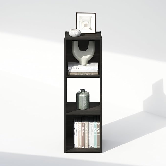 Furinno PELLI Book Shelf, 3-Cube Bookshelf, Cube Storage Organizer Bookcase, 11.7 x 12.1 x 35.4, for Living Room, Bedroom, Ho