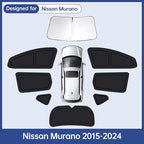 Car Window Shades for Nissan Murano 2015-2024, Full Car Window Covers for Privacy, Sunshades for Murano Front Rear Windshield Side Windows to Block UV and Protect Privacy(8pcs)