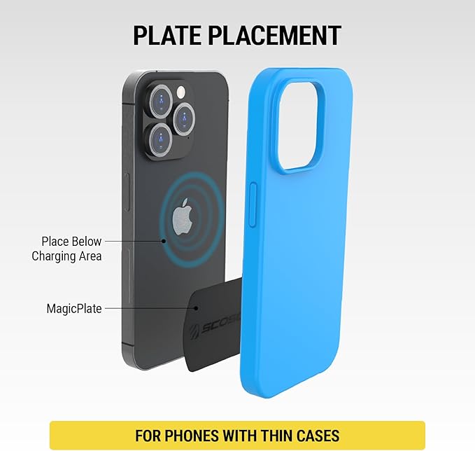 Scosche MPLT54T-4PKBP0 MagicMount Replacement Plate Kit for Magnetic Car Phone Mount Holder, Metal Plates w/Extra Strength Hold for Smartphone, Tablet, Magnet Cell Phone Stand & Phone Case, Pack of 4