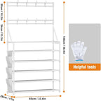 OYREL Shoe Rack 5 Tier Shoe Racks Organizer 20-25 Pairs Shoes Rack for Closet Entrance Shoe Storage Shelf with Hooks and Side