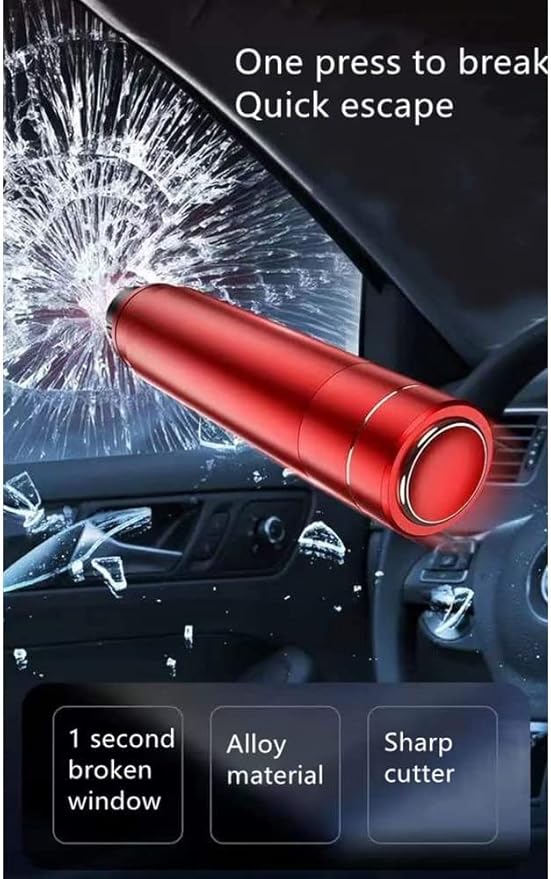 HHXS Car Glass Breaker and Seatbelt Cutter 4 Pack,Car Window Breaker Tool, Car Safety Hammer Escape Hammer with Tempered Glas