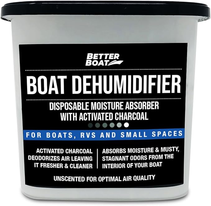 Moisture Absorber with Activated Charcoal Dehumidifier Bucket, Unscented Odor Absorber for Closet Basement Bathroom Boat RV,