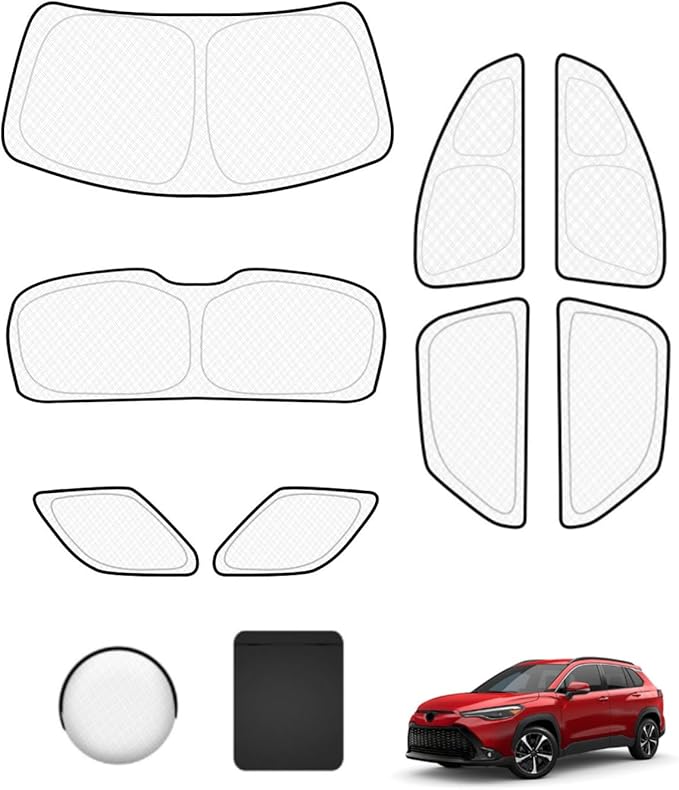 8pcs Windshield Sun Shades for Ford Explorer 2011-2019，Accessories, Reflective Thicken Full Car Window Covers Sunshade for Windshield Side Rear, UV Block and Blackout Privacy for Camping