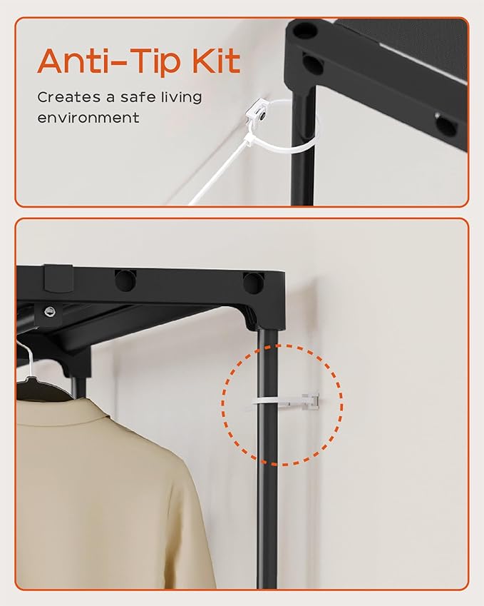 CASAMAYA Clothes Rack, Portable Closet, 71.7 Inch Large Capacity Wardrobe Closet, Clothes Storage Organizer with Shelves and 