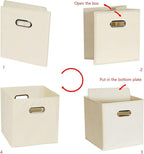 Fabric storage bins Cubes, Fabric Cube Organizer with Handle, Foldable Cube Bins for Cloth or Accessary Storage, 11x11x11, Se