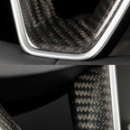 JSWAN Carbon Fiber Steering Wheel Panel Cover Fit for Tesla Refreshed Model 3 Highland Performance (2024+) Model Y Juniper (2025+) Steering Wheel Frame Trim Cover Accessories (Gloss Twill Weave)