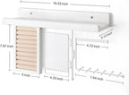SOLIMINTR Hanging Jewelry Organizer Wall Mount with Rustic Wood Shelf, Ring Display Box, Ear Studs Earring Holder, Rotating N