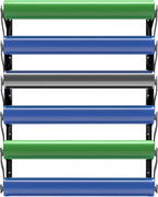 FOSHIO Vinyl Roll Holder, Metal Vinyl Rack with Mounting Hardware Wall Mounted for Pulling 6 Rollers of Vinyl, Transfer Paper Tape, Wallpaper, Window Film, Garage Workshop, Rollers Not Included