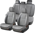 Coverado Car Seat Covers Full Set, Seat Covers for Cars,Gray Car Seat Cover, Waterproof Car Seat Protector, 5 Pieces Nappa Ca