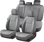 Coverado Car Seat Covers Full Set, Seat Covers for Cars,Gray Car Seat Cover, Waterproof Car Seat Protector, 5 Pieces Nappa Ca
