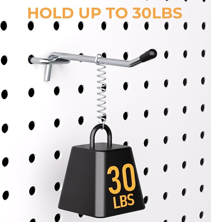 INCLY 50 Pack 4 Inch Pegboard Hooks, 1/4" Heavy Duty Peg Board Hooks Accessories with Rubber Tipped, Peg Board Tool Hangers F
