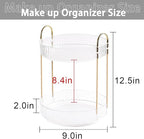 shuang qing Rotating Makeup Organizer for Vanity, High-Capacity Skincare Clear Make Up Storage Perfume Organizers Cosmetic Dr