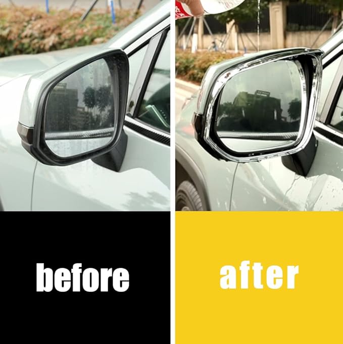 ERIDANUS Auto Accessories Fit for RAV4 2024 2023 2022 2021 2020 2019 Side Rearview Mirror Rain Eyebrow Cover Trim (Chrome Silver) ABS 2 PCS