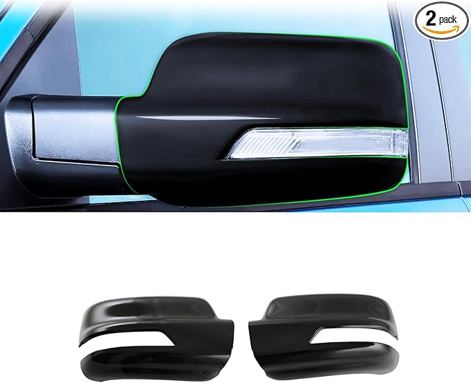 2 PCS Door Rearview Mirror Cover for Dodge RAM 1500 TRX 2021-2024 Exterior Decoration Accessory Kit (Gloss Black)