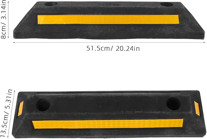 Parking Stopper for Garage Car Wheel Stopper Compact Design for Driveway and Truck Parking - Texture for Maximum Stability for Schools and Malls