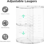 HBlife 360 Rotating Makeup Organizer Adjustable Carousel Large Capacity Revolving Perfume Organizer Skincare Organizers Cosme