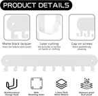 2 Pack Key Holder for Wall,Key Hooks with 10 Hooks,Key Holder Wall Mount Self Adhesive, Key Rack for Wall No Drill for Living