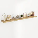 72 Inch Floating Shelves, 3D Textured Wood Grain, 72"x9.25"x1.5" Inch Deep Floating Shelves for Wall, Wooden Shelves for Bath