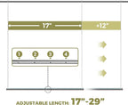 Hanging Closet Rod, 17-29In Adjustable Width and Up to 37In Height Adjustable Closet Rod Extender, Double Closet Rods Hanging