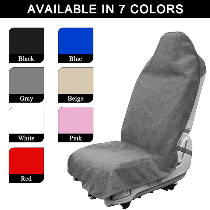 Waterproof Car Towel Seat Cover, Sweating Non-Slip Premium Towel Carseat Cover Protector, Universal Soft Machine Washable Car