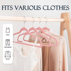 HOUSE DAY Lt Pink Velvet Hangers 20 Pack, Non Slip Clothes Felt Hanger Heavy Duty for Coat, Premium Slim Space Saving Suit Ha