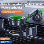 Car Cup Holder Expander, 2-in-1 Multifunction Cup Holder with Suction Cup & Adjustable Base, Cupholder Expander for 10-46 OZ 