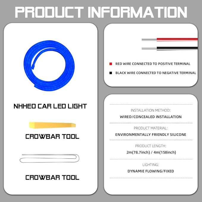 Upgrade Dynamic Flowing Car LED Trunk Light Strip, 79Inch Universal Flexible Cutting Silicone Waterproof Neon Lights Strip, 12V Interior Ambient Lighting for Cars SUVs(Blue)