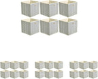 Amazon Basics Collapsible Cube Storage Organizer Bins, 24-Pack, 10.5 x 10.5 x 11 inches, Chevron Grey