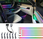 Car Interior led Ambient Lighting, Symphony RGB Car LED Strip Light, 6 in 1 with 204 inches Acrylic Fiber Optic, Multicolor Ambient Lighting Kits, Music Sync Rhythm,Sound Active Function