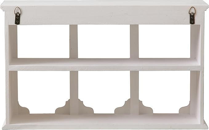SOFE Vintage Rustic Floating Shelves for Wall White, 3-Tier Wall Shelf 24 Inch Long, Wood Shelving Unit for Bathroom Kitchen 