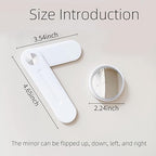 Premium Adjustable Computer Monitor Rear View Mirror，Desk Blindspot Office Cubicle to See Behind You，Stick-on Convex Mirror with Bracket for Personal Safety or Privacy Decor Accessories ( White )